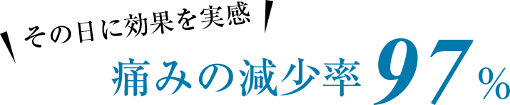 痛みの減少率97%